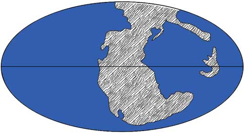 Continents at the beginning of the Mesozoic Era